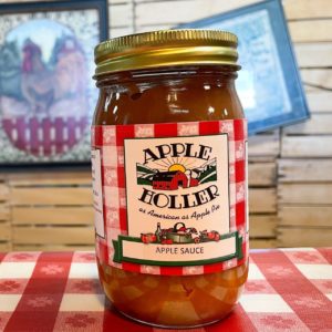 A jar of homemade Apple Sauce at Apple Holler