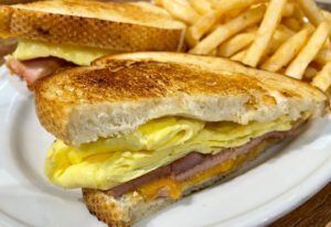 Ham and Cheddar Breakfast Sandwich
