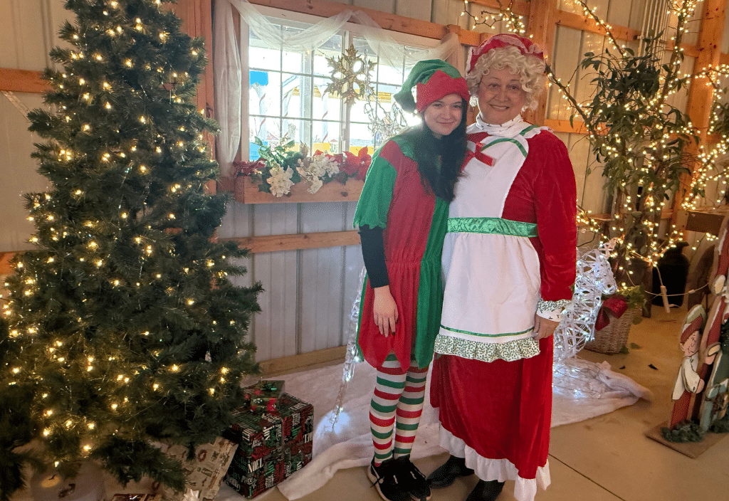 Mrs Claus with Elf
