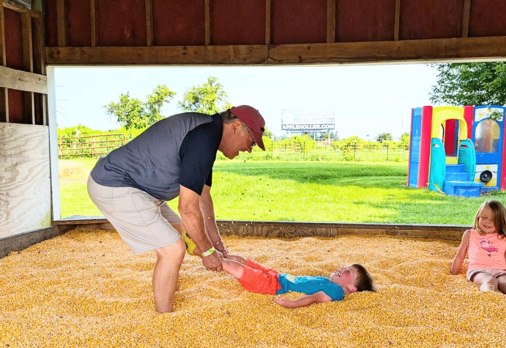 Playing In Corn Box