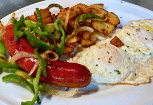 Smoked Polish Sausage & Eggs